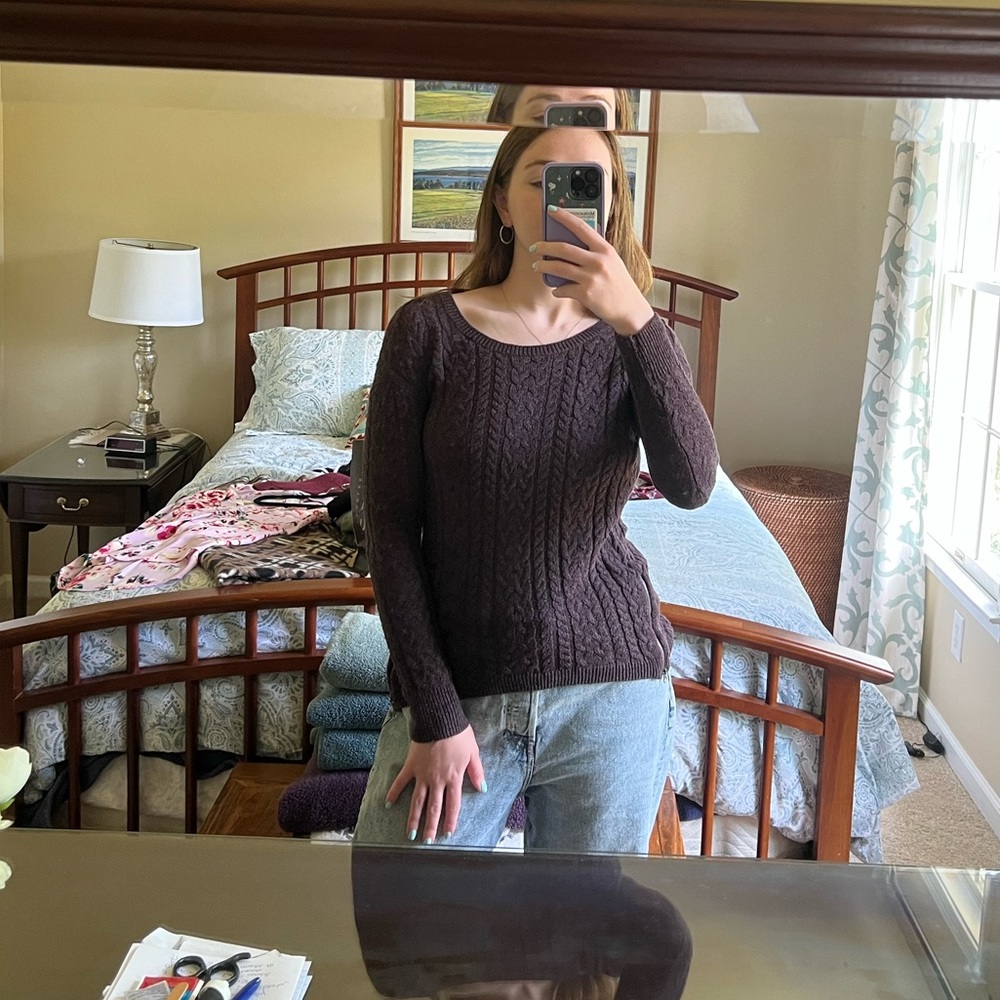 Purple American Eagle Sweater with zippers